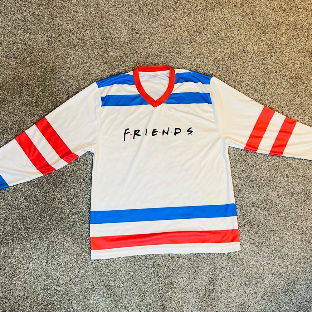 Friends TV Show Hockey Jersey Shirt Men's Size XS-M NBC Entertainment Clothing